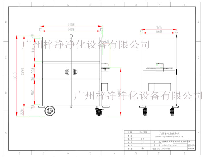 密閉式滅菌器械物品電動轉(zhuǎn)運車方案設計示意圖